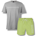 HUGO BOSS STORM T-SHIRT & SWIM SET GREY & LIME GREEN