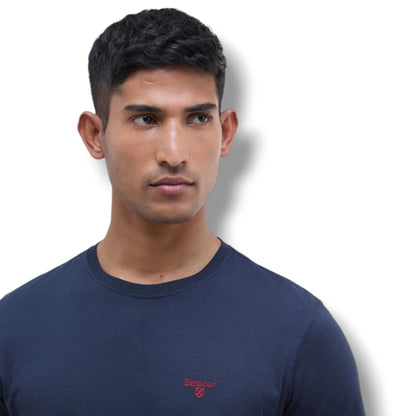 BARBOUR SMALL LOGO T-SHIRT & SWIM SHORTS SET NAVY & OLIVE GREEN