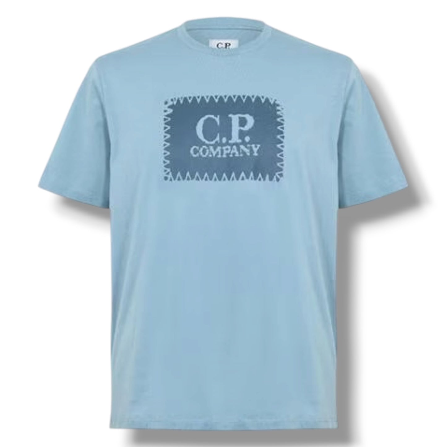 CP COMPANY STAMP LOGO T-SHIRT SILVER BLUE