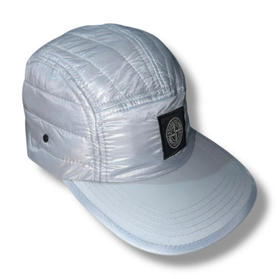 STONE ISLAND PRIMALOFT QUILTED PANEL BASEBALL CAP ICE BLUE