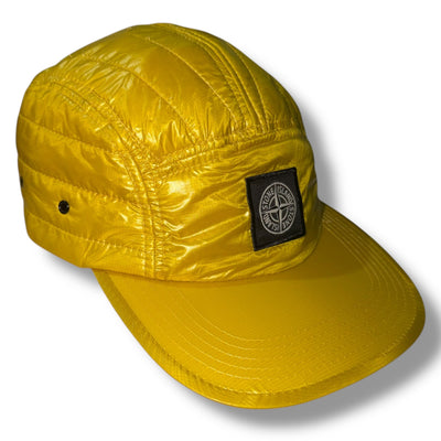 STONE ISLAND PRIMALOFT QUILTED PANEL BASEBALL CAP YELLOW